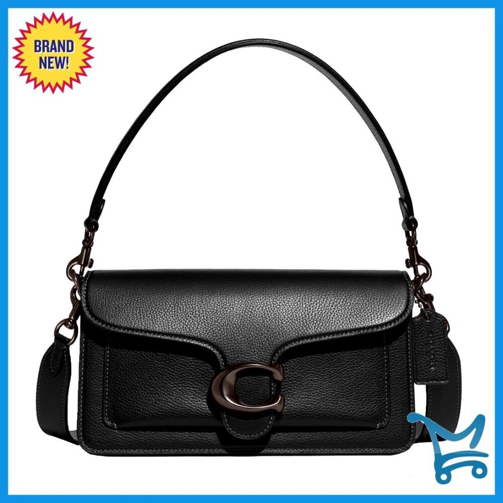 Leather Shoulder Bag with Detachable Straps, Roomy Interior, 10x5.5 Inches